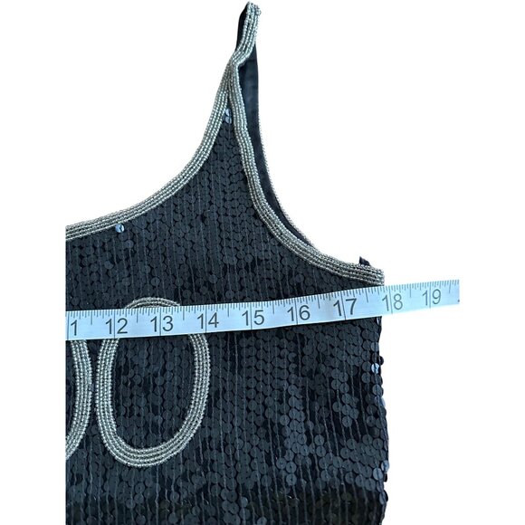 Scala 100% Silk Y2K 2000 beaded and sequined New Year’s Eve tank Size M Vintage - Picture 8 of 10